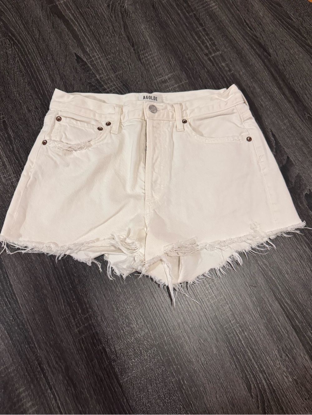 AGOLDE White Denim Shorts